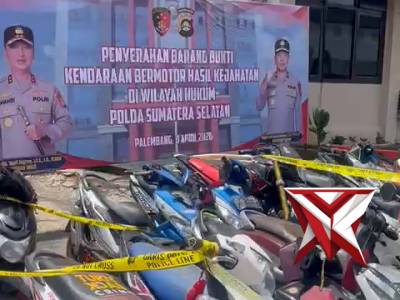 Penyerahan barang bukti hasil ungkap kasus curanmor polda sumsel & polres jajaran - PoliceTube