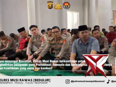 Selaraskan Program Kapolda Sumsel, Polres Musi Rawas Bentuk Personel Berakhlak Lewat Binrohtal Rutin