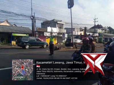 Personil Rutin Pengaturan Lalu Lintas di Pagi hari di Daerah Hukum Polsek Lawang Kec. Lawang