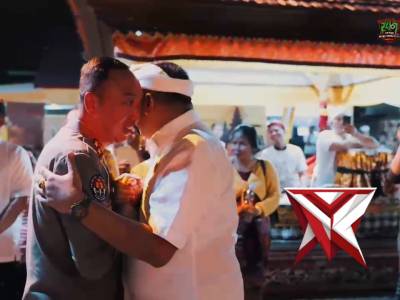 Kapolda sumsel IJP.Dr.Sandi Nugroho menghadiri perayaan dharma santi hari suci nyepi