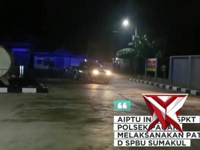 Ps. Kspkt Aiptu Indra laksanakan patroli di SPBU Sumakul dan berikan himbauan kamtibmas - PoliceTube