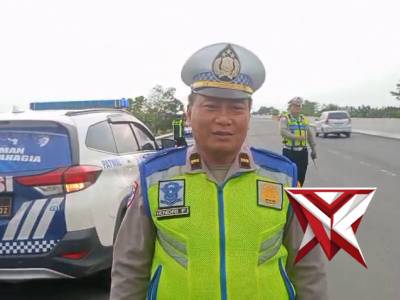 Sat Lantas Polres OKI Lakukan Pemantauan Lalu Lintas di KM 329