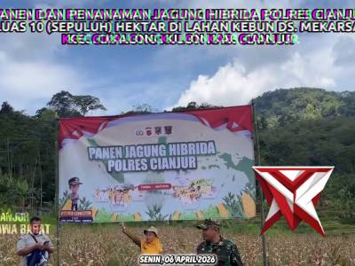 Kapolres Cianjur memimpin langsung kegiatan Panen dan Penanaman Jagung