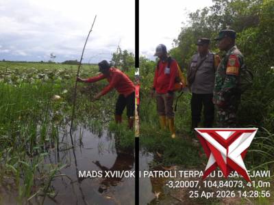 Anggota Polri,TNI, Manggala Agni dan MPA Kec.Jejawi  melaksanakan giat patroli Mitigasi Karhutla