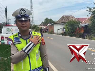 Pantauan Arus Lalin Kec. Lais Personil Satlantas Polres Muba