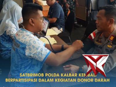 Personel Satbrimob Polda Kalbar berpartisipasi dalam kegiatan donor darah - PoliceTube