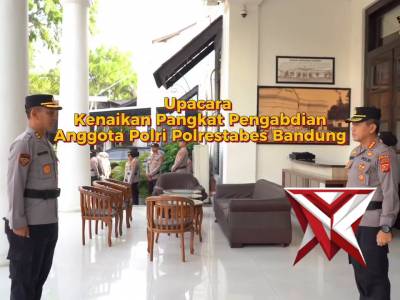 upacara kenaikan pangkat pengabdian anggota Polri Polrestabes Bandung