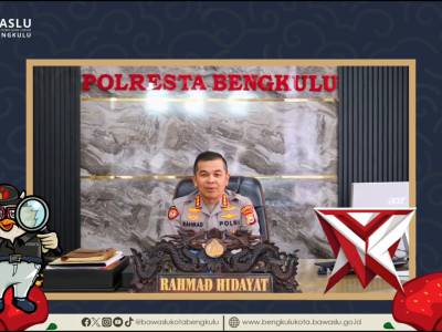 *Kapolresta Bengkulu Kombes Pol Rahmad Hidayat, S.H, M.H., mengucapka selamat Hari jadi Bawaslu ke 1