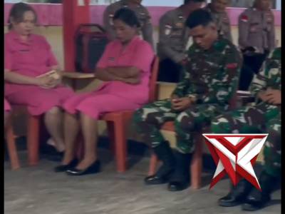 Polsek serwaru mengadakan kegiatan buka puasa bersama TNI POLRI