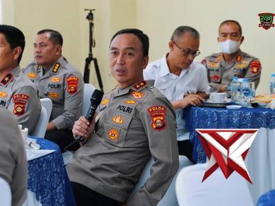 coffee morning bersama seluruh Pejabat Utama (PJU) di Mapolda Sumsel,