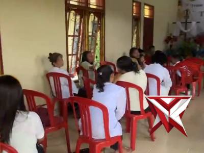 anggota polsek muaradua kisam melaksankan giat pam gereja