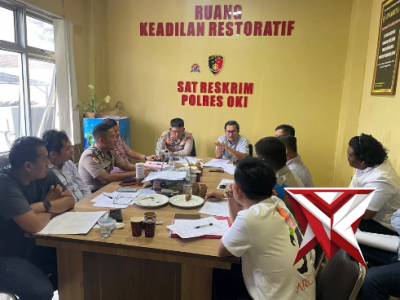 Unit Reskrim Polsek teluk gelam , gelar perkara di sat Reskrim polres OKI,
Pimpinan gelar kasat Resk