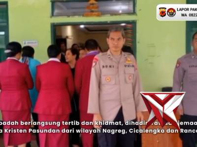 PENGAMANAN KEBAKTIAN MINGGU PASKAH POLSEK NAGREG - PoliceTube
