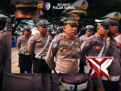 Ditlantas Polda Sumsel mengikuti Kegiatan apel gladi Sispamkota Polda Sumatera Selatan