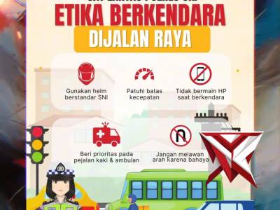 Satlantas Polres OKI, memberikan himbauan Etika Berkendara