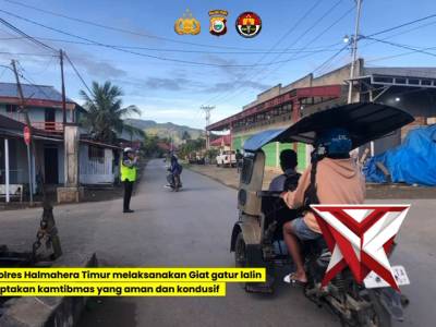 Satlantas polres haltim laksankan giat gatur di jln lintas buli