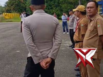 Polsek Muara Beliti Melaksanakan kegiatan pelayanan aksi unjuk rasa di PUBM Musi Rawas