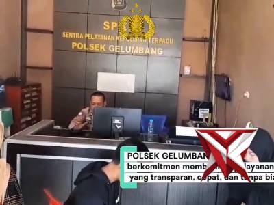 Pelayanan Prima SPKT Polsek Gelumbang.