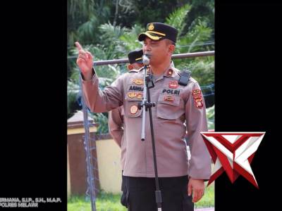 Wakapolres Melawi Kompol Aang Permana, S.I.P., S.H., M.A.P. pimpin langsung apel Bhabinkamtibmas.