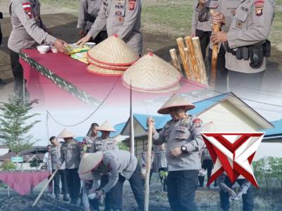Dansatbrimob Polda Kalbar KBP. Dede Rojudin, S.I.K. M.H. pimpin langsung penanaman jagung