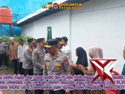 *Kapolresta Bengkulu damping Kapolda Bengkulu Ground Breaking Bedah Rumah ke-71*