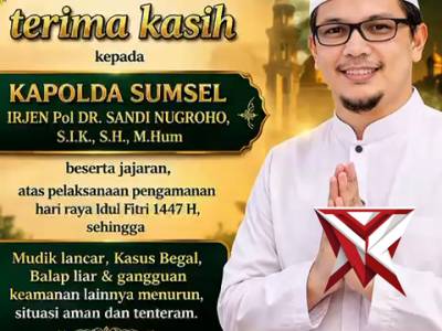 Apresiasi kinerja Kapolda Sumsel dan jajaran dari M. Munir Fatoni,Ketua Tanfidziy PCNU Musi Rawas - PoliceTube