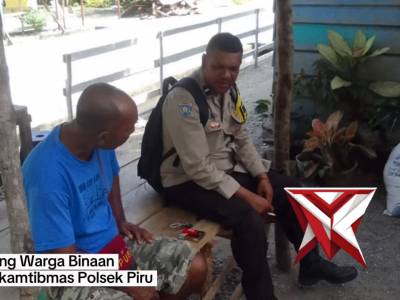 SAMBANG WARGA BHABINKAMTIBMAS POLSEK PIRU SAMPAIKAN PESAN KAMTIBMAS