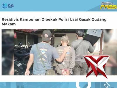 Residivis Kambuhan Dibekuk Polisi Usai Gasak Gudang Makam