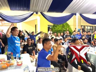 Polres Cianjur melaksanakan kegiatan nonton bareng pertandingan Indonesia Super League