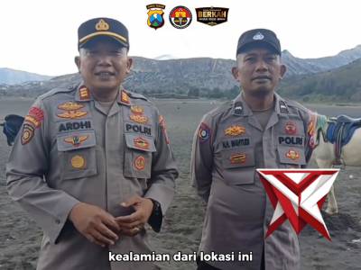 Polsek Sukapura Polres Peobolinggo melaksanakan patroli di kawasan wisata Gunung Bromo