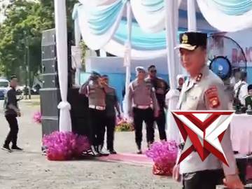 Kapolda Sumsel Irjen Pol Dr. Sandi Nugroho, S.I.K., S.H., M.Hum., memimpin Apel Besar Sabuk Kamtibma