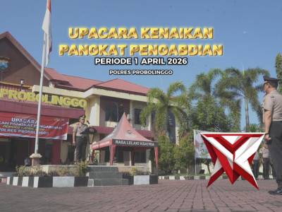 Upacara Kenaikan Pangkat Pengabdian Periode 1 April 2026 Polres Probolinggo