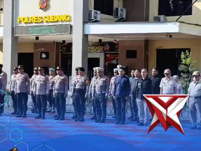 Kegiatan apel pagi personel polsek Subang