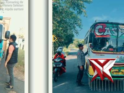 Moment Polsek Jejawi melakukan pengecekan terhadap Orang, Surat Kendaraan, Muatan dari kendaraan - PoliceTube