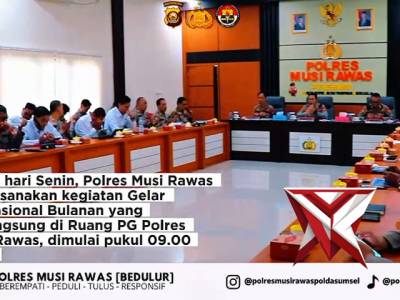 Gelar Opsnal Polres Mura dalam rangka mendukung kebijakan Kapolda sumsel IJP DR. Sandi Nug - PoliceTube