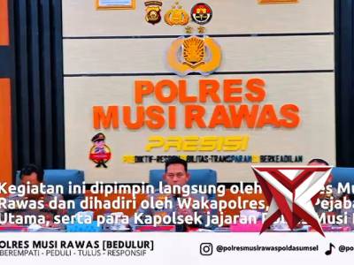 Gelar Opsnal Polres Mura dalam rangka mendukung kebijakan Kapolda sumsel IJP DR. Sandi Nug - PoliceTube