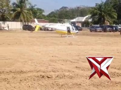 Personil polsek Merapi lakukan pengamanan lokasi helipad terkait kedatangan Gubernur Sumsel di