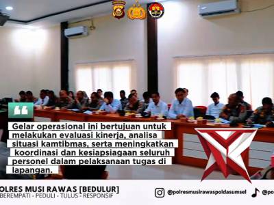 Gelar Opsnal Polres Mura dalam rangka mendukung kebijakan Kapolda sumsel  IJP DR. Sandi Nug