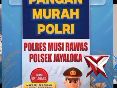 Polres Musi Rawas mengadakan gerakan pangan murah di kantor Polsek jaloka - PoliceTube