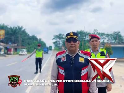 4. Pantauan dan Penyekatan kendaraan Sumbu 3 di Wilkum Polsek Tungkal Jaya