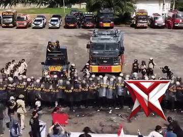 Kapolda Sumsel Irjen Pol Dr. Sandi Nugroho, S.I.K., S.H., M.Hum., memimpin Apel Besar Sabuk Kamtibma