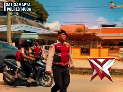 Patroli dan himbauan sat samapta polres muba kepada para pedagaang