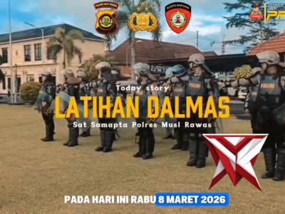 personel sat samapta polres musi rawas melaksanakan giat latihan dalmas