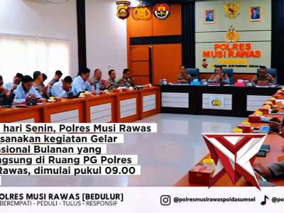 Gelar Opsnal Polres Mura dalam rangka mendukung kebijakan Kapolda sumsel IJP DR. Sandi Nug - PoliceTube