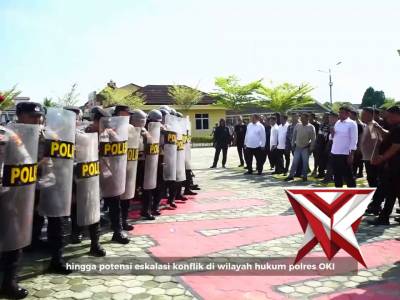 POLRES OKI MELAKSANAKAN LATIHAN SIMULASI SISPAM KOTA