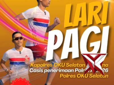 Lari pagi Kapolres OKU Selatan bersama Casis Polri TA 2026 polres OKU Selatan