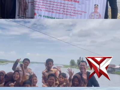 Kapolsek Pampangan melaksanakan sosialisasi karhutla