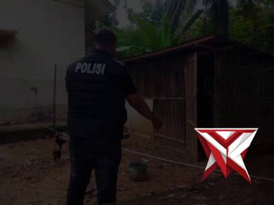 Anggota Intel Polsek Jejawi giat sambang pengecekan ketahanan pangan milik warga ternak ayam kampung