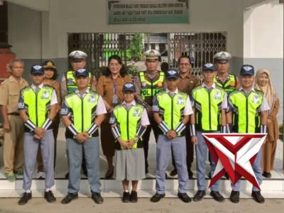 Sat Lantas Polres Pelabuhan Belawan Latih PKS di SMA Negeri 9 Medan