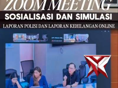 Polres Musi Rawas ikuti Zoom Meeting Sosialisasi dan Simulasi  (LP) serta Laporan Kehilangan  Online